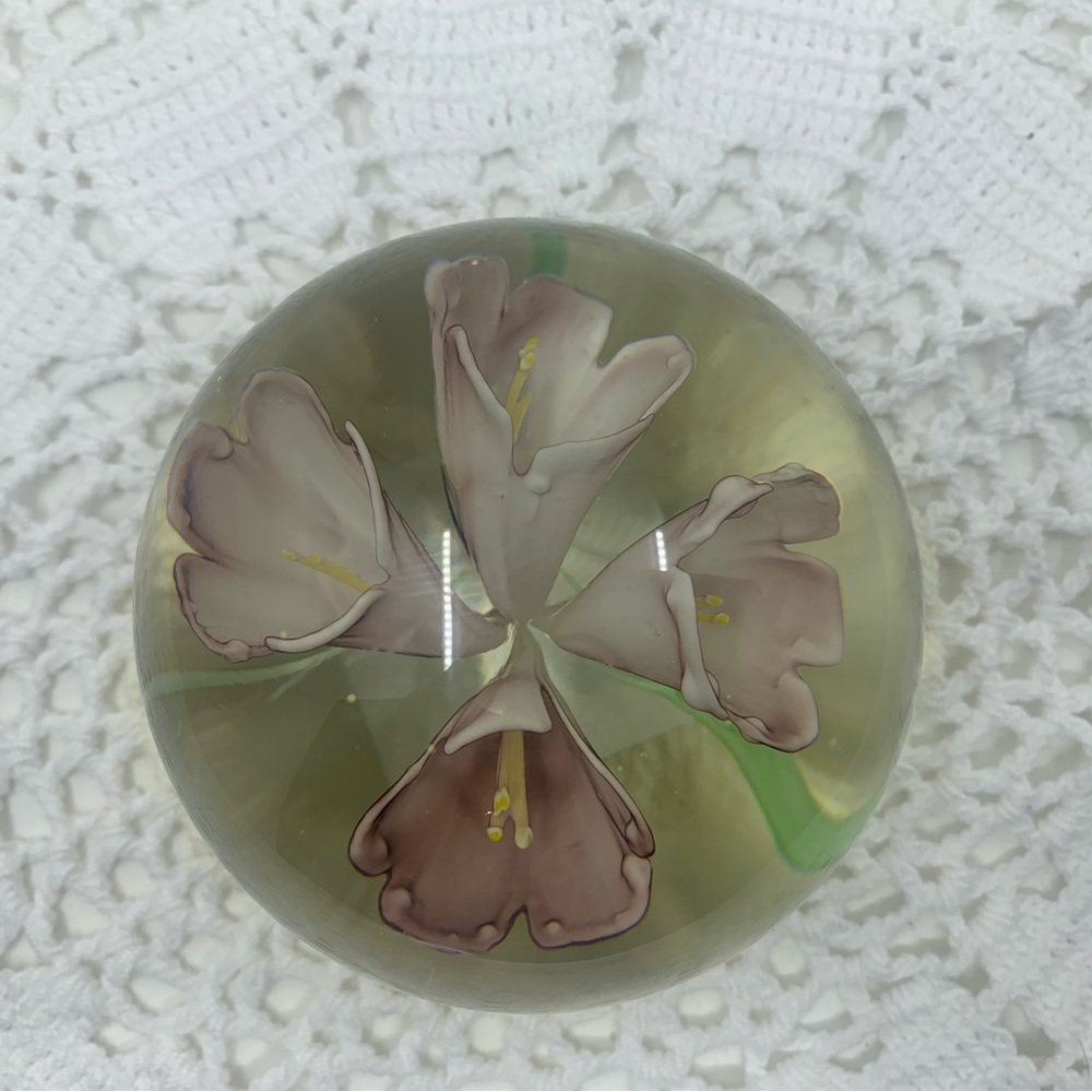 Floral Glass Paperweight